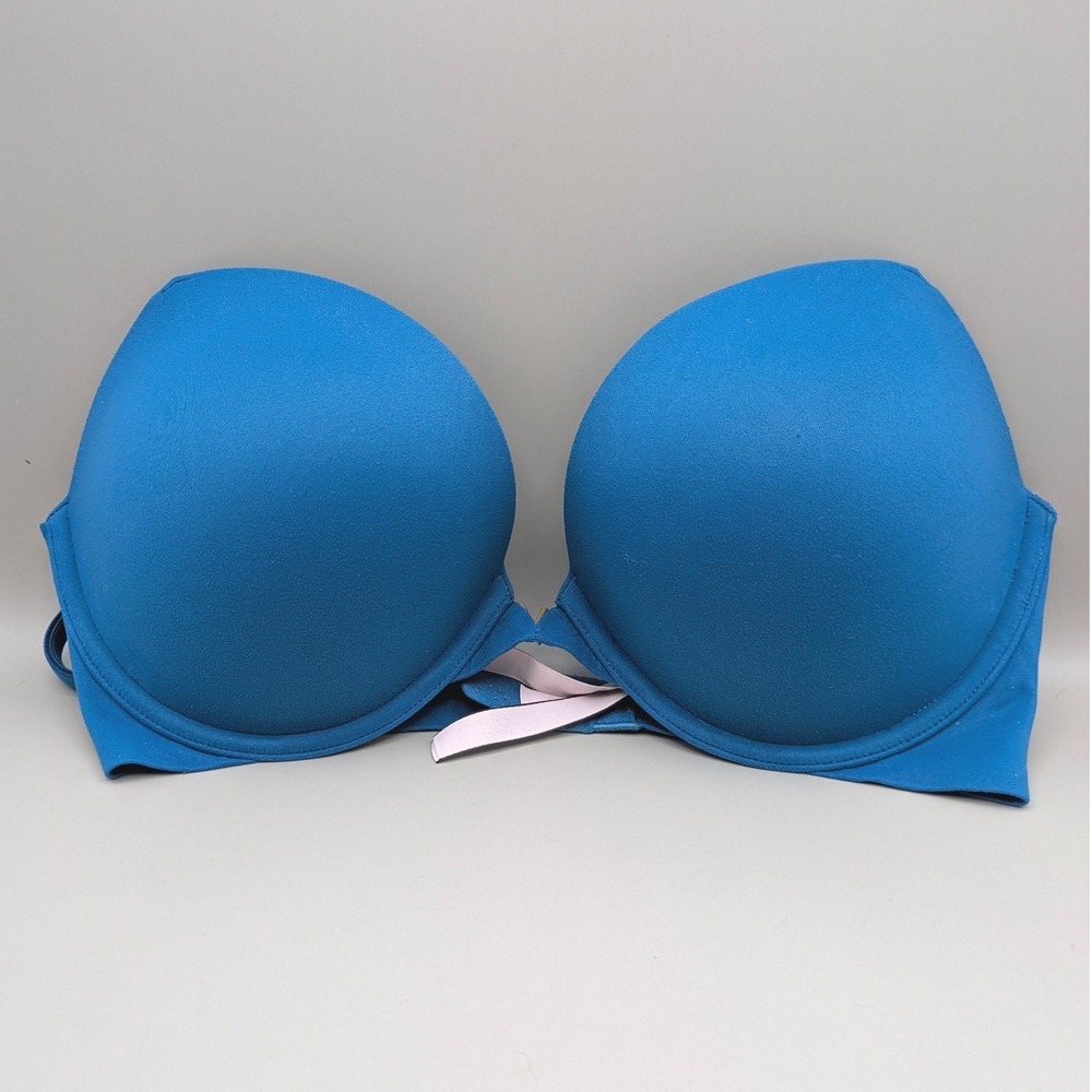 Victoria's Secret Blue Padded Underwired Push Up Bra Convertable Straps Size 36D